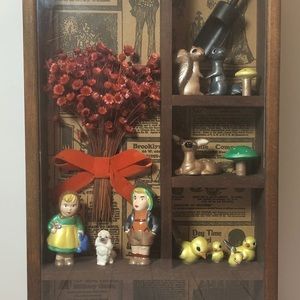 Vintage shadow box wall hanging home decor